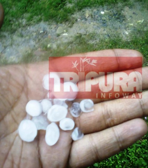 Freak Hail storm floods Northern Tripura Freak Hail storm floods Northern Tripura